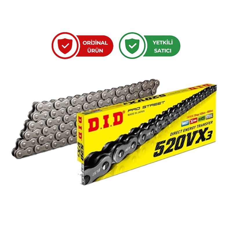 D.I.D. 520 VX3 X-Ring Zincir Çelik 520/100L