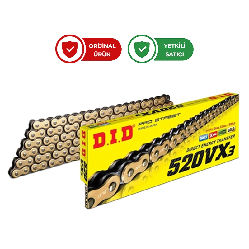 D.I.D. 520 VX3 X-Ring Zincir Gold 520/104L