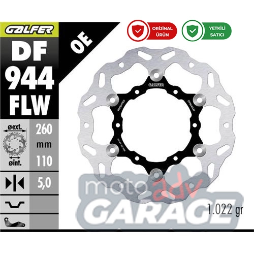 Galfer KTM 890 Adventure S için Arka Fren Diski  DF944FLW