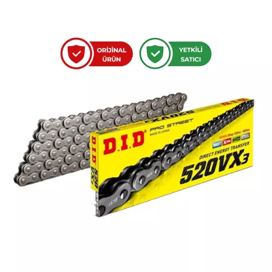 D.I.D. 520 VX3 X-Ring Zincir Çelik 520/120L