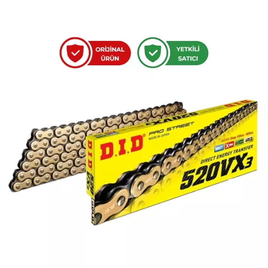 D.I.D. 520 VX3 X-Ring Zincir Gold 520/126L