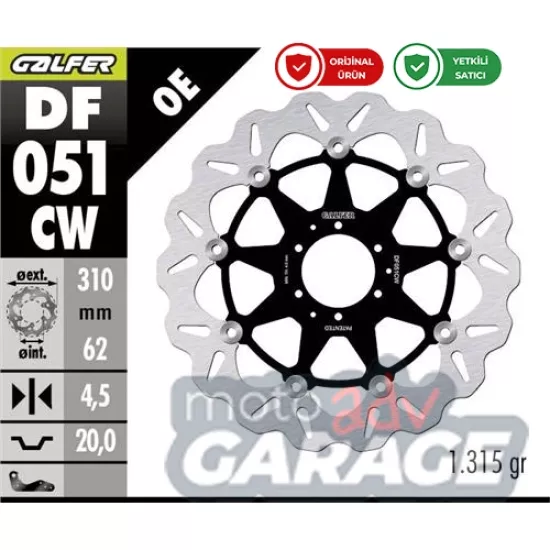 Galfer Honda Crf 1100 L Africa Twin için Ön Fren Diski  DF051CW