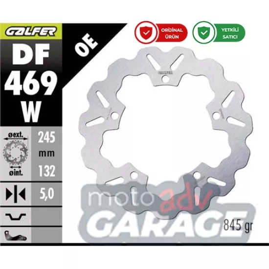 Galfer Yamaha Tenere 700 için Arka Fren Diski  DF469W