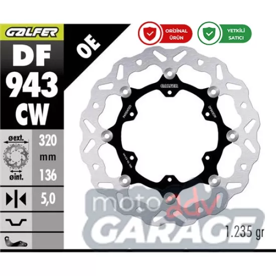 Galfer KTM 890 Adventure R için  Ön Fren Diski DF943CW