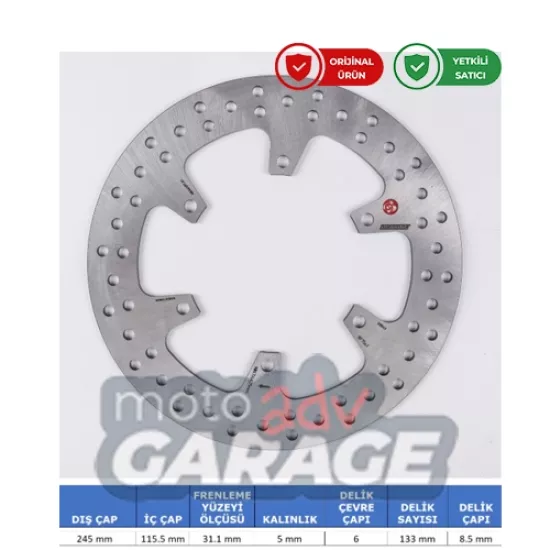 Braking Yamaha Xt 660 Z / ZA Tenere için  Arka Fren Diski RF7541