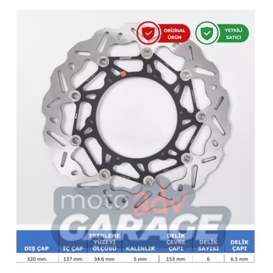 Braking Husqvarna Norden 901 Expedition için  Ön Fren Diski Sol WK130L