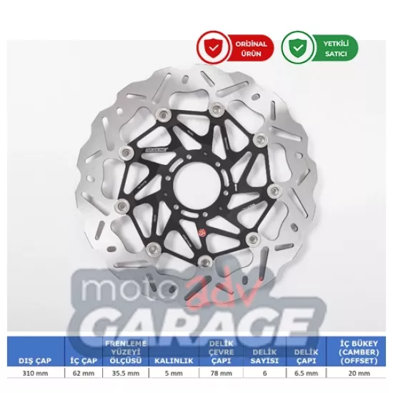Braking Honda Crf 1000 L Africa Twin için Ön Fren Diski Sol WK140L