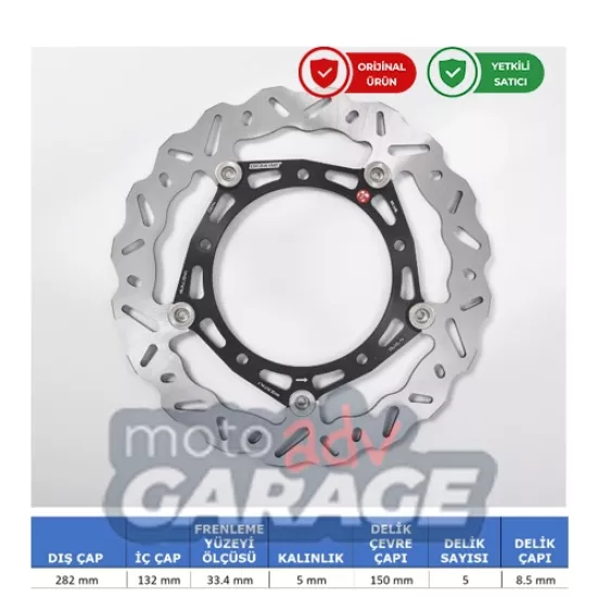 Braking Yamaha Tenere 700 için Ön Fren Diski Sol WK148L