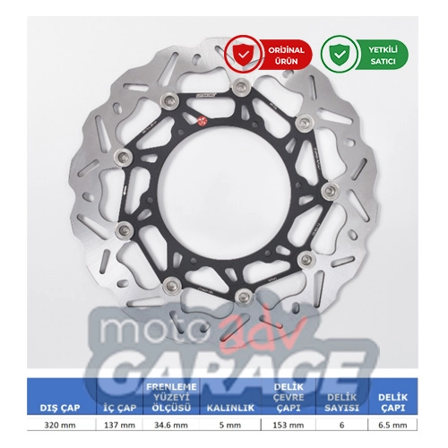 Braking KTM 890 Adventure R için  Ön Fren Diski Sol WK130L