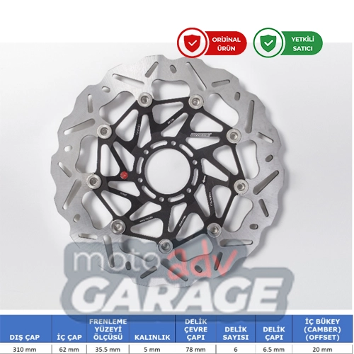 Braking Honda Crf 1100 L Africa Twin için Ön Fren Diski Sağ WK140R