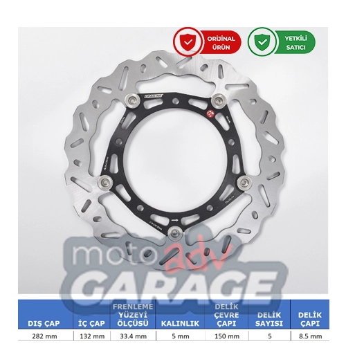Braking Yamaha Tenere 700 için Ön Fren Diski Sol WK148L